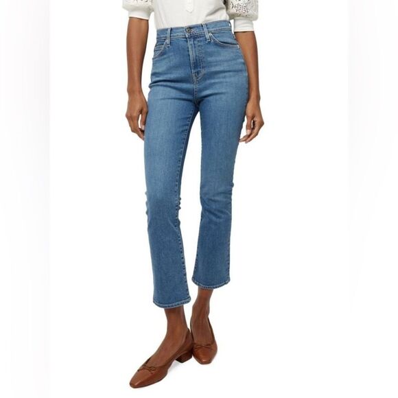Veronica Beard Carly Kick Flare Crop Cropped High Rise Jeans Size 26 Denim - Picture 1 of 7